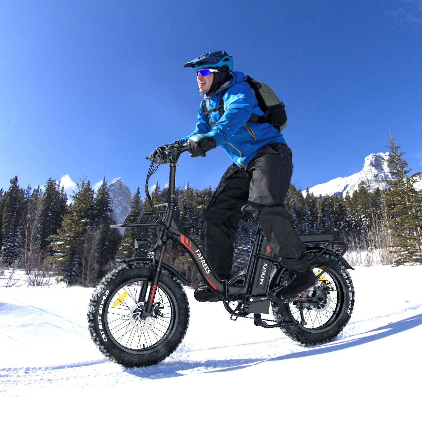 Fafrees Electric Bike 1080 WATTHOURS, Folding Electric Bike 48V 22.5Ah Removable Battery, 100KM Mileage Ebike for Adults, 20 * 4.0 INCHES Electric Mountain Bike, F20 Max