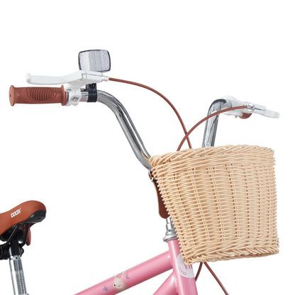 BSTSEL Kids Bike 16" 18" 20" 22" Pink Girls Children Bicycle with Basket, Silent Stabilizers Training Wheels and Double Brakes Ages 5-14 Years Old Children Bike 16-22 inch Bike Gift