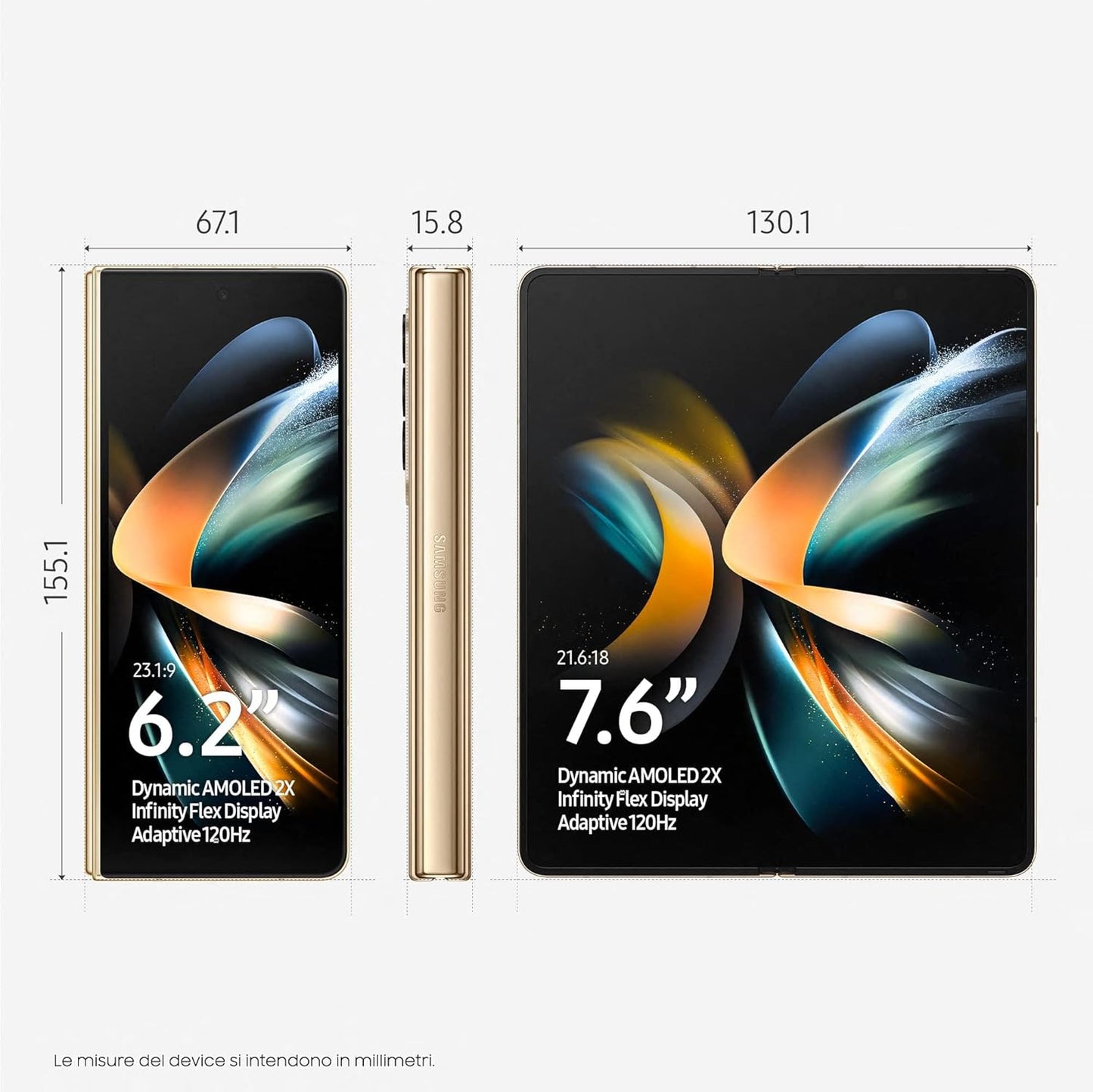 Samsung Galaxy Z Fold4 512GB 5G Mobile Phone - Beige