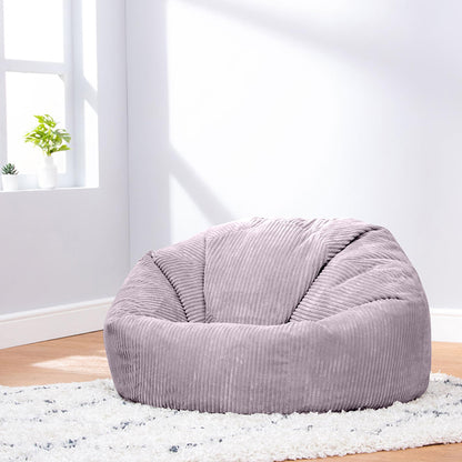 icon Kingston Cord Bean Bag, Beige, Large Adult Bean Bag Chair with Filling Included, Comfy Chair, Living Room Furniture, Bedroom Furniture