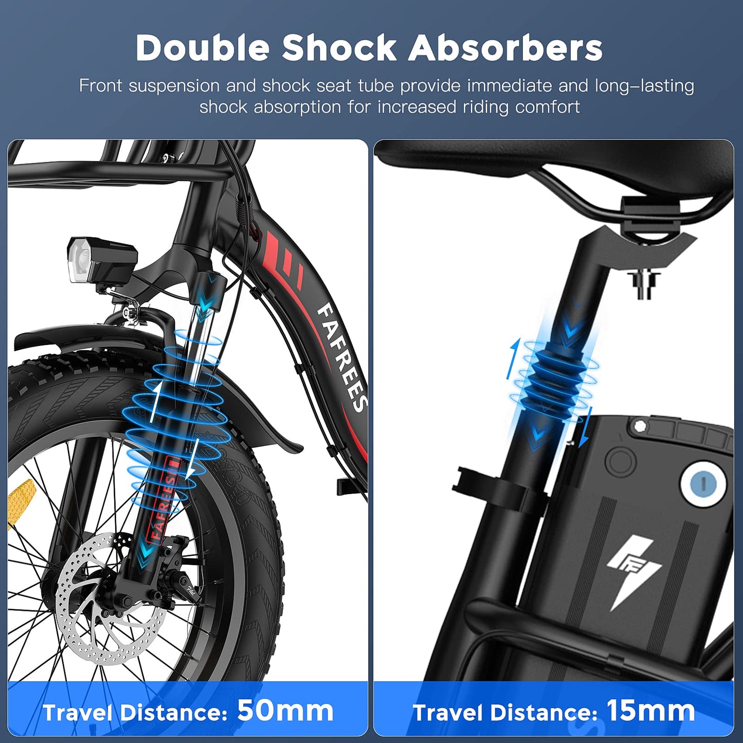 Fafrees F20 MAX Electric Bikes, 20 * 4.0inch Fatbike Fold Electric Bicycle, 48V 22.5Ah Battery Ebike, Range 80-140KM, Front Basket, Electric Mountain Bike for Adults