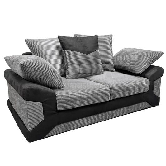 New Large Dino Black and Grey 3 Seater sofa (Black and Grey, 3 Seater)