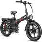 W Wallke H9 Folding Adult Dual Motor Full Suspension Electric Bike Battery 48V 60Ah 20 Inch Fat Tire Electric Bike Hydraulic Brake