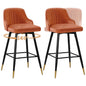 Bekrvio Upgraded Velvet Bar Stools Set of 2 – 360° Swivel Bar Chairs with Back & Footrest, Modern Kitchen Island Breakfast Stools, Support 150kg – New Version, Black