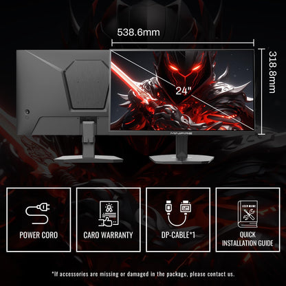 24 inch Curved Gaming Monitor 180Hz, 1ms, 130% sRGB, With Speakers, HDR, FreeSync, 300cd/m², VA, FHD 1080P, Frameless, HDMI1.4 DP1.2 Ports (MFG24C1 HDMI included)
