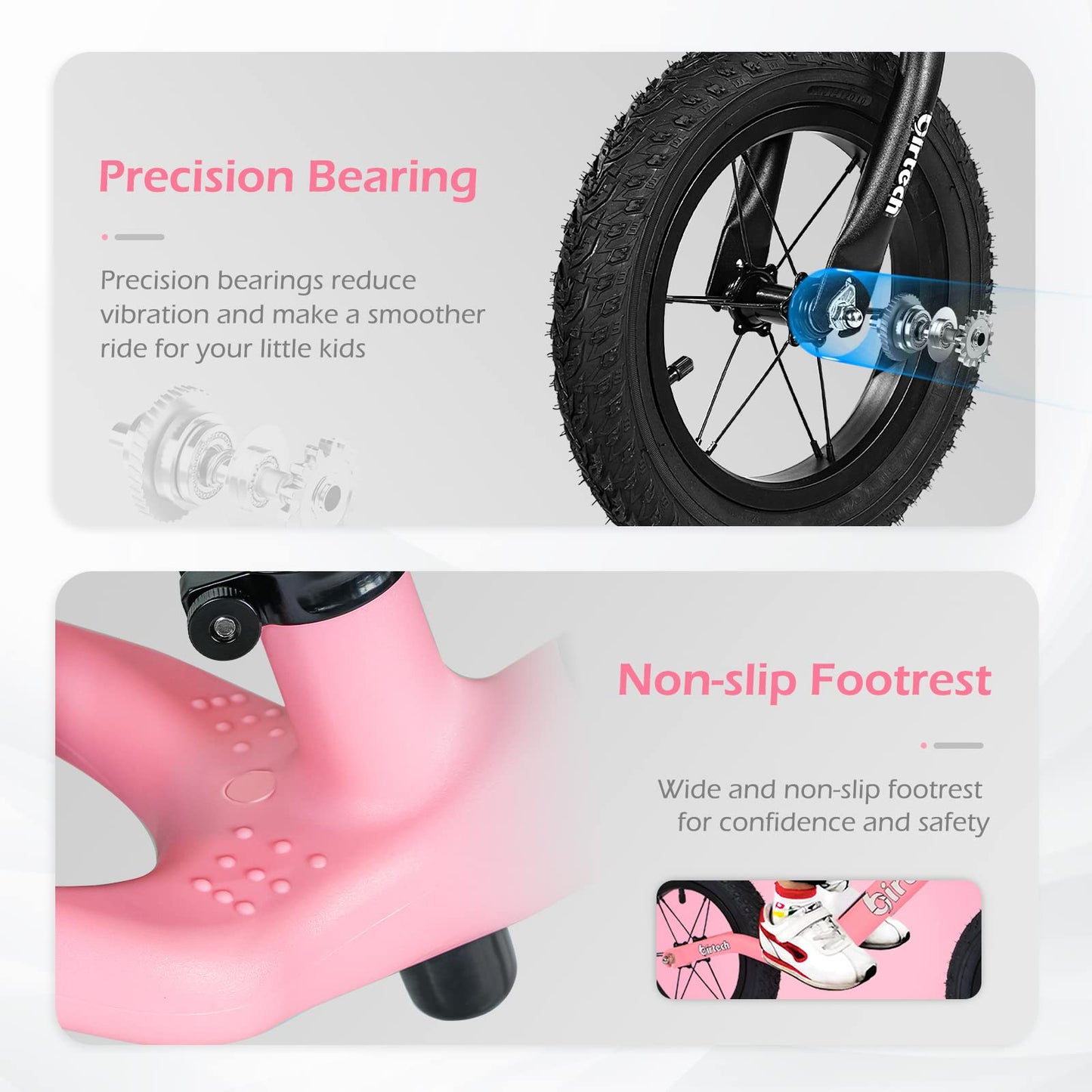 Hello-5ive 12" Balance Bike for 2, 3, 4, 5 Year Old Boys and Girls, Lightweight Nylon Frame Toddler Training Bike No Pedal Bikes for Kids with Adjustable Seat and Air Tires