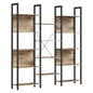 VASAGLE Bookcase, Bookshelf with 14 Shelves, Metal Frame, Shelf Unit for Living Room, Home Office, Industrial Style, 24 x 158 x 166 cm, Rustic Brown and Ink Black LLS107B01