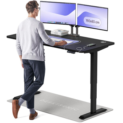 Height-Adjustable Desk 180 x 80cm - Standing Desk - Integrated USB/USB-C - 3 Memory Presets - Dual Motor Electric Touchscreen Stand Up Table - Great Gift for Smart Home Solutions