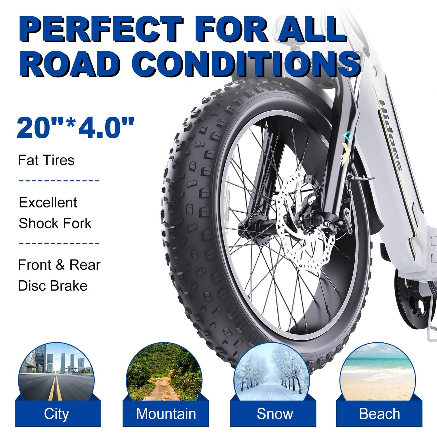 iENYRID E-bike Electric Bike for Adults,13Ah/17Ah Battery 30-90Km Range,250W Motor Hidoes E Bike for Men Women Electric Urban Bike Adults,20"/27.5" Fat Tire Electric Bike 7-Speed