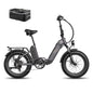 Fafrees Folding Electric Bikes for Adults, 48V 10.4AH*2 Removable Batteries Pedal Assist Ebike,140km Range, 20 * 4.0 INCHES Fat Tire MTB for Snow Beach, FF20 Polar