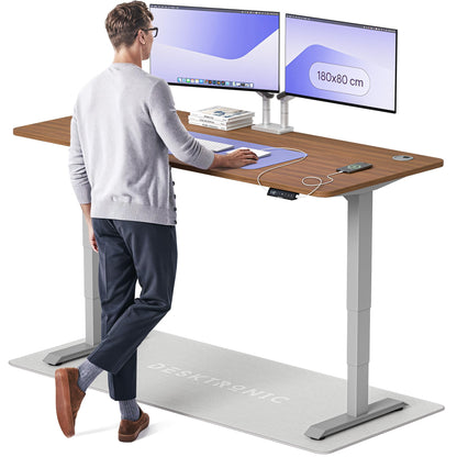 Height-Adjustable Desk 180 x 80cm - Standing Desk - Integrated USB/USB-C - 3 Memory Presets - Dual Motor Electric Touchscreen Stand Up Table - Great Gift for Smart Home Solutions