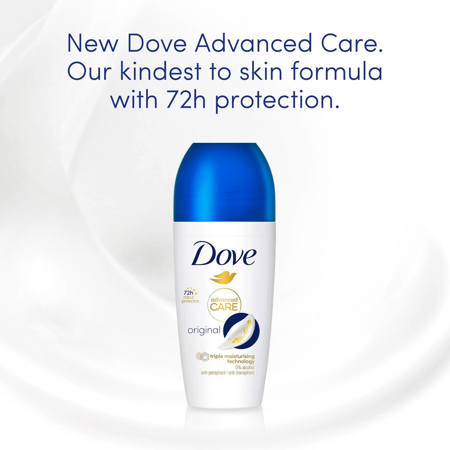 Dove Advanced Care Original Anti-perspirant Deodorant pack of 6 with Triple Moisturising technology roll-on for 48 hours of protection 50 ml