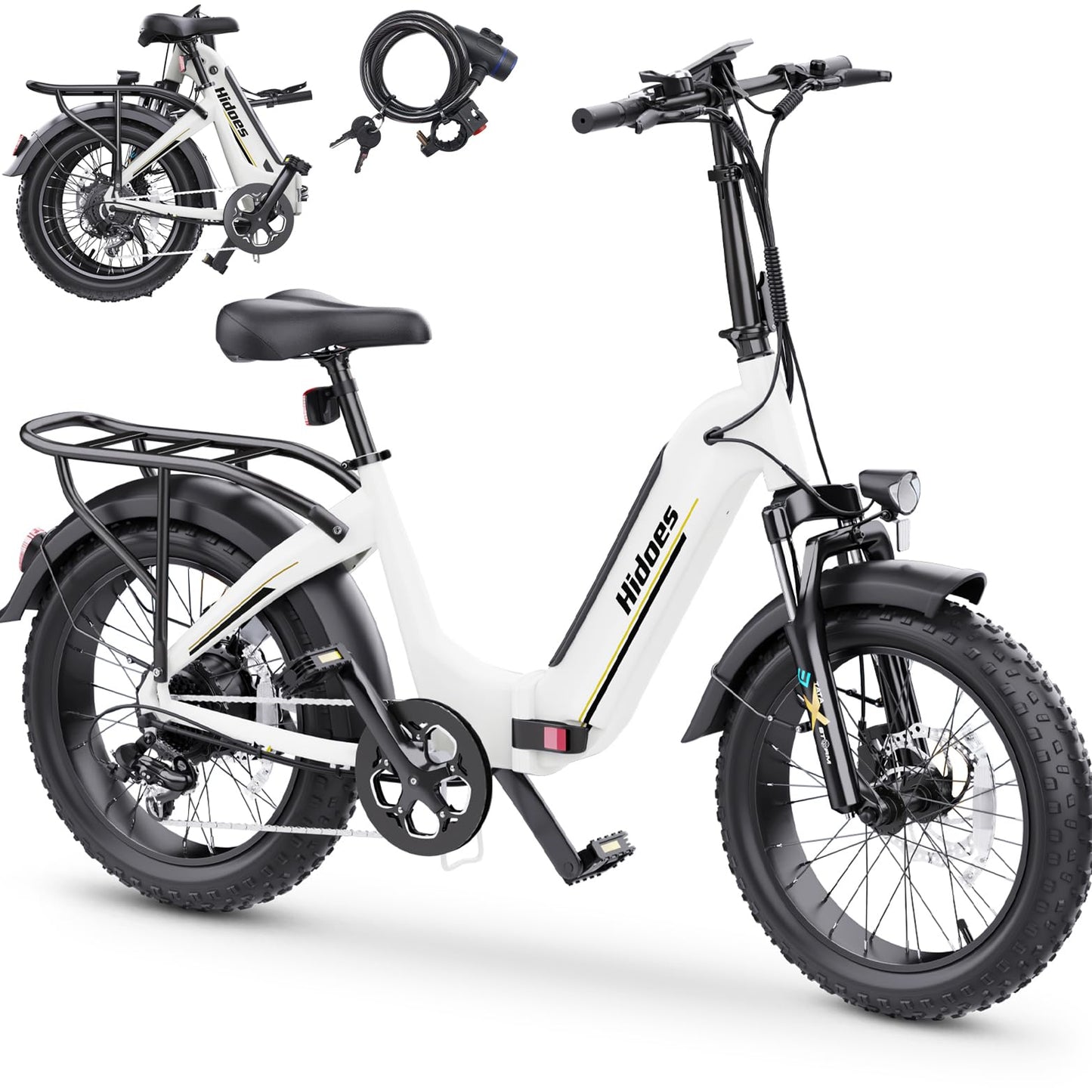 iENYRID E-bike Electric Bike for Adults,13Ah/17Ah Battery 30-90Km Range,250W Motor Hidoes E Bike for Men Women Electric Urban Bike Adults,20"/27.5" Fat Tire Electric Bike 7-Speed
