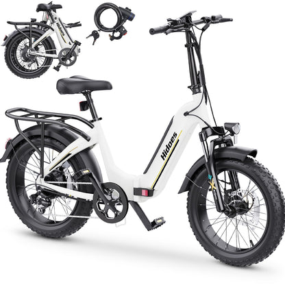 iENYRID E-bike Electric Bike for Adults,13Ah/17Ah Battery 30-90Km Range,250W Motor Hidoes E Bike for Men Women Electric Urban Bike Adults,20"/27.5" Fat Tire Electric Bike 7-Speed