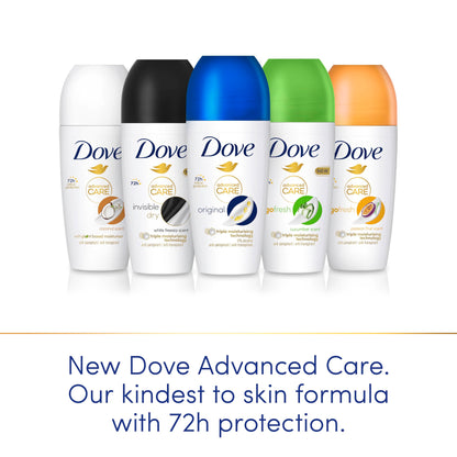 Dove Advanced Care Original Anti-perspirant Deodorant pack of 6 with Triple Moisturising technology roll-on for 48 hours of protection 50 ml