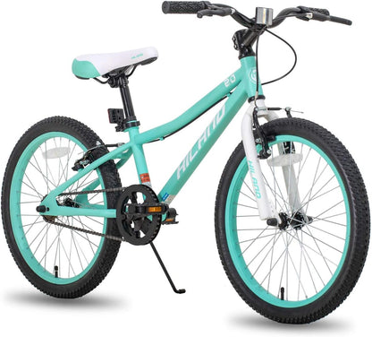 Hiland 20 Inch Mountain Bikr for Kids, Double V Brakes Kids Mountain Bike for Boys Girls, with Kickstand, Mint Green