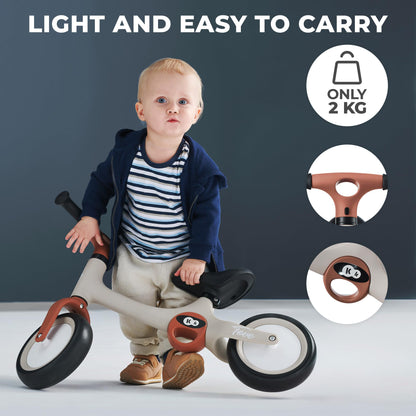 Kinderkraft TOVE Balance Bike, from 1.5 years, light balance bike, children's bike, adjustable seat, easy assembly, limited steering angle, non-slip rubber handles, Mint