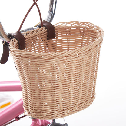 BSTSEL Kids Bike 16" 18" 20" 22" Pink Girls Children Bicycle with Basket, Silent Stabilizers Training Wheels and Double Brakes Ages 5-14 Years Old Children Bike 16-22 inch Bike Gift