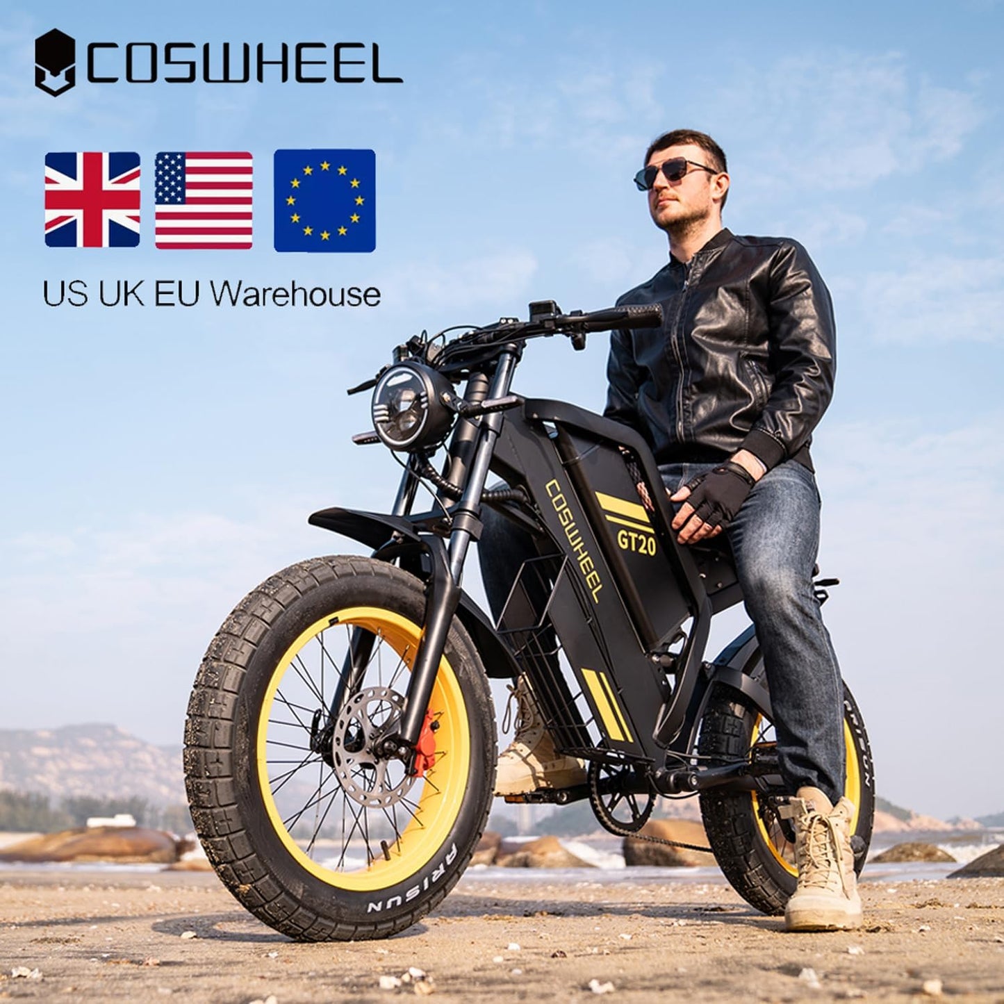 Electric Bikes GT20 For Adults,80Nm Motor Ebike with 48V 25AH 1200WH Removable Battery,Range Up to 140KM,Electric Mountain Bike with 7-Speed, 20" x4.0 Fat Tires Hydraulic Brake OFF Road Ebike