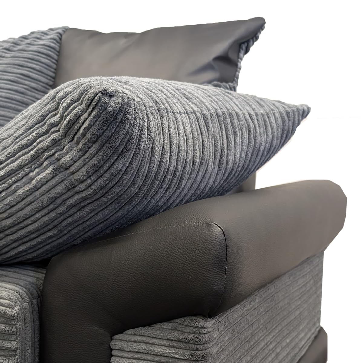 New Large Dino Black and Grey 3 Seater sofa (Black and Grey, 3 Seater)