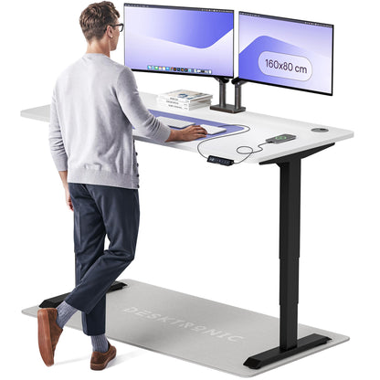Height-Adjustable Desk 180 x 80cm - Standing Desk - Integrated USB/USB-C - 3 Memory Presets - Dual Motor Electric Touchscreen Stand Up Table - Great Gift for Smart Home Solutions