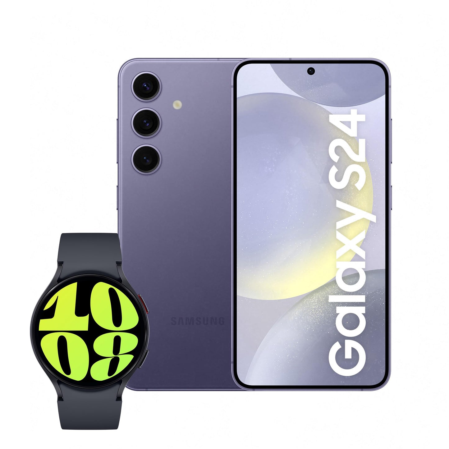 Samsung Galaxy S24+, AI Android Smartphone, 12GB RAM, 512GB Storage, 50MP Camera, Large display, Onyx Black, 3 Year Manufacturer Extended Warranty with Watch6 Smart Watch, BT, 44mm (UK Version)