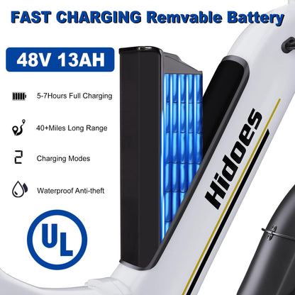iENYRID E-bike Electric Bike for Adults,13Ah/17Ah Battery 30-90Km Range,250W Motor Hidoes E Bike for Men Women Electric Urban Bike Adults,20"/27.5" Fat Tire Electric Bike 7-Speed