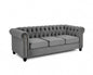 Chesterfield Sofa Velvet Upholstered Couch in 2 Seater or 3 Seater Fabric Sofa in Grey, Blue, Black, Green, Gold (2 Seater, Black)