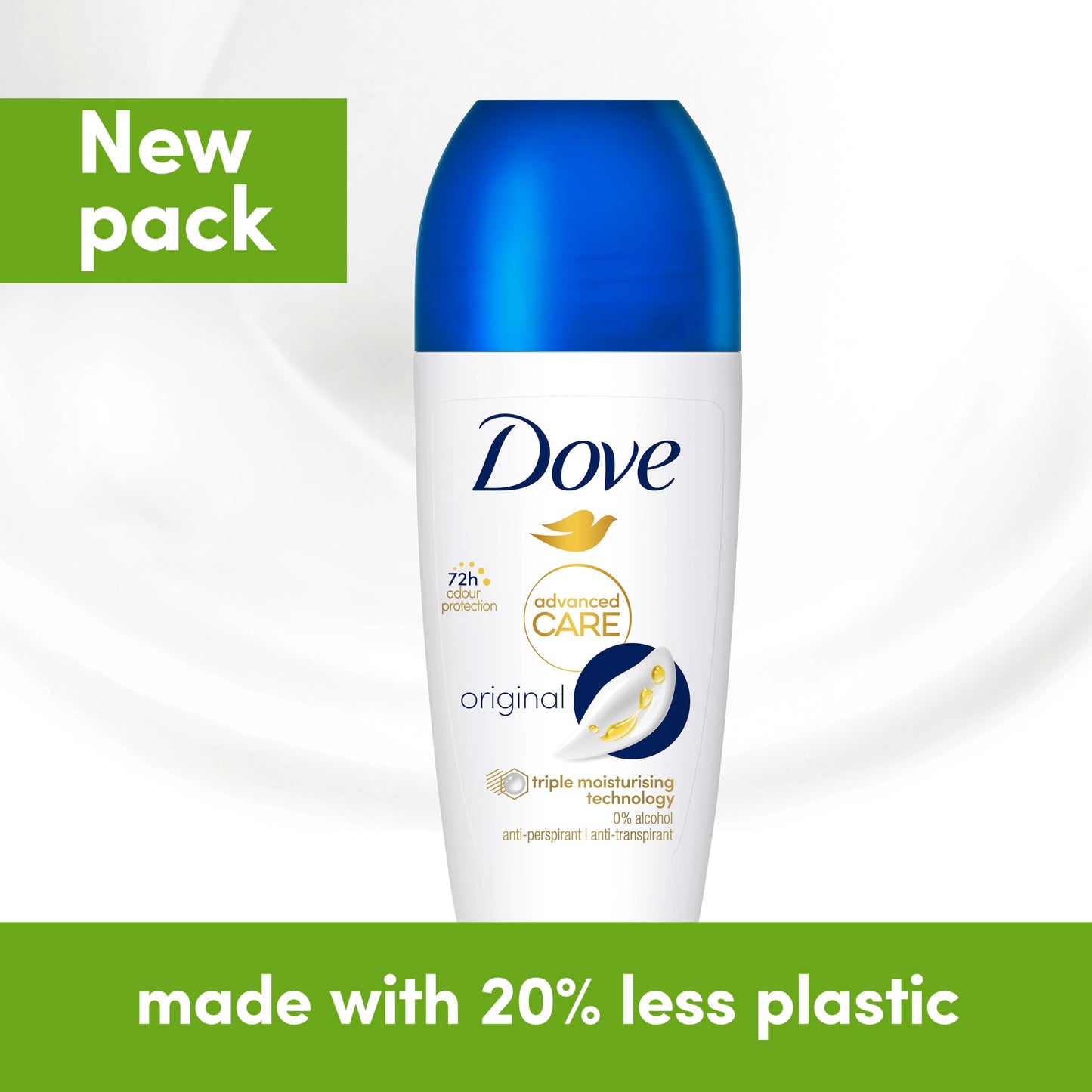 Dove Advanced Care Original Anti-perspirant Deodorant pack of 6 with Triple Moisturising technology roll-on for 48 hours of protection 50 ml
