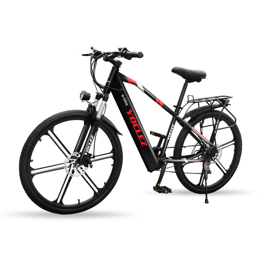 GSOU 26" Electric Bikes for Adults. 2603 E-Bike with 250W High-Speed Mid-Drive Brushless Motor. Electric Bicycle Built-in 36V-10.4AH Removable Li-Ion Battery, 27-Speed, LCD Display, Dual Disc Brake