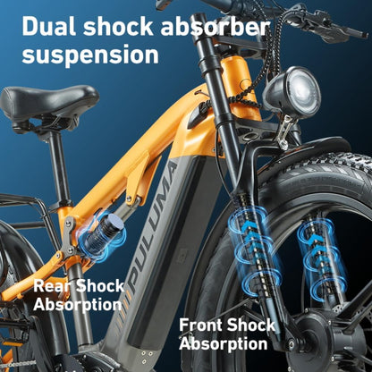PULUMA PH003 Dual Motor Electric Bike 26-inch Fat Tire Dual Shoulder Fork Adult Electric Bike 48V 20Ah Battery Hydraulic Brakes