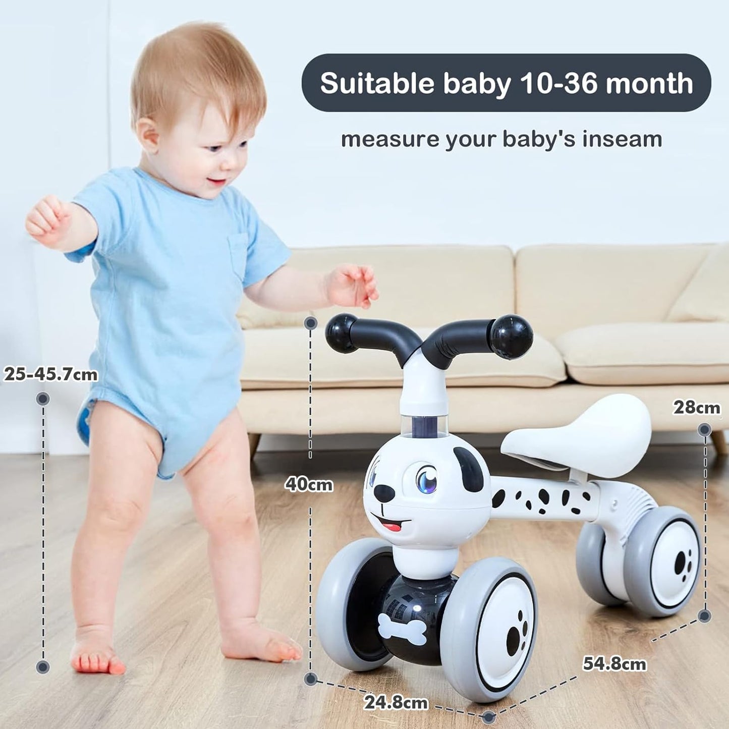 XIAPIA Baby Balance Bike 1 2 3 Years Old Boys Girls Toddler Ride on Toys for 1 Year Old Baby Trike Garden toys 1 st Birthday Gift for Girls Boys Bike Walker No Pedals (Panda)