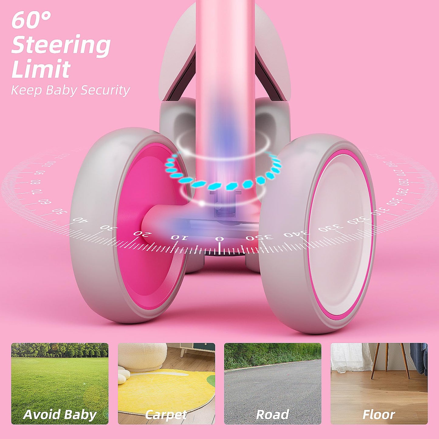 FAYDUDU Balance Bike for 1 Year Old Ride On Toy for 1 2 Years Old First Bike for Girls Boys Baby Bike Walker No Pedals Toddler Trike for 10-24 Months