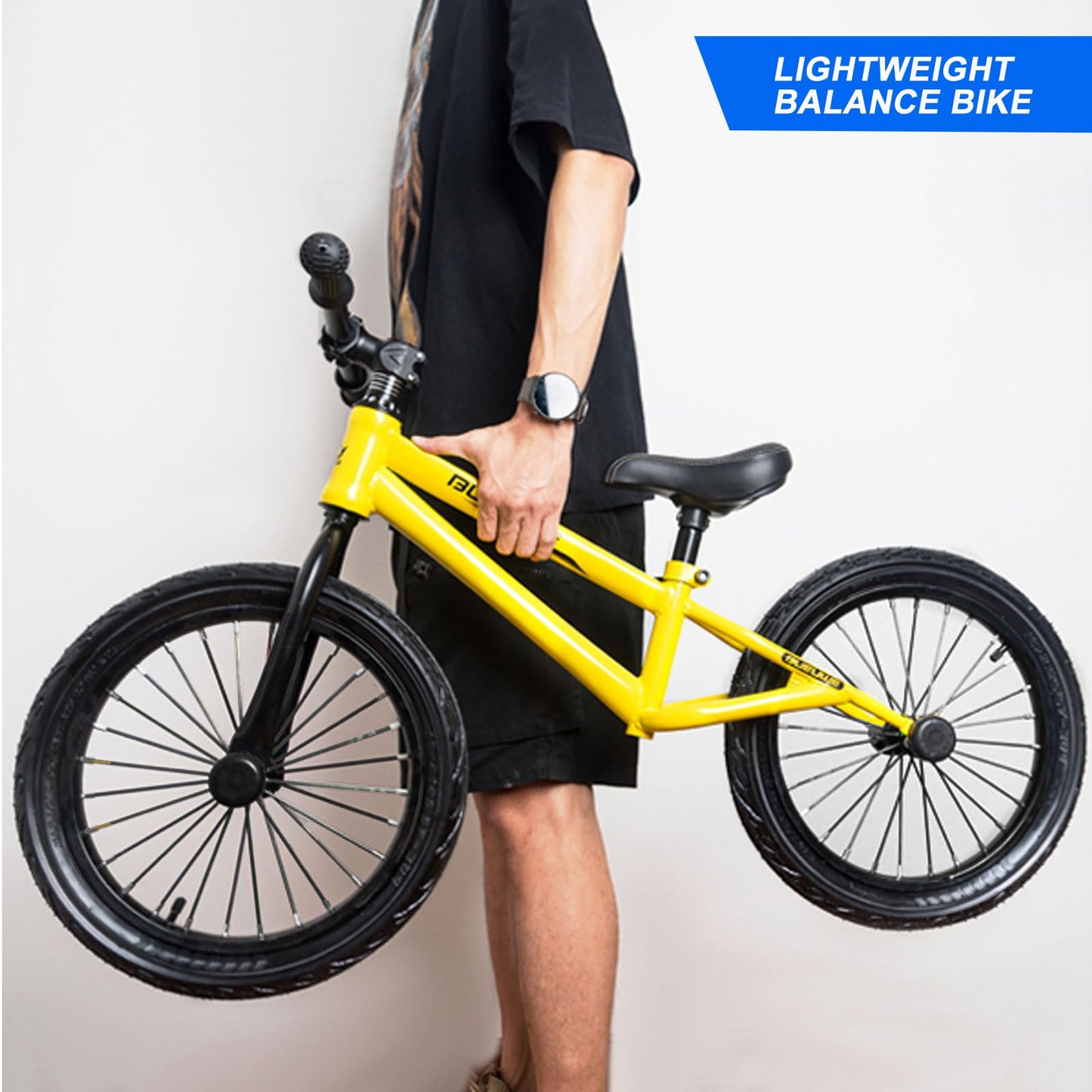 Bueuwe 16 Inch Balance Bike for Big Kids Aged 4 5 6 7 8 and 9 Years Old Boys Girls,Large No Pedal Training Bicycle, Adjustable Seat, Pneumatic Tires, Quick Assembly