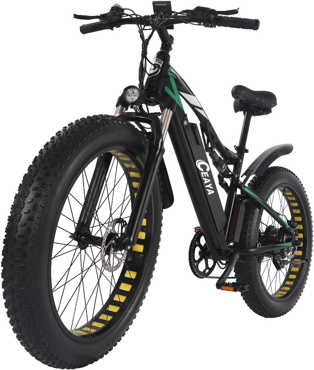 CEAYA Electric Bike, Electric Bikes For Adults 26 * 4.0 Fat Tire Electric Bikes 7 Speed E Bikes For Men