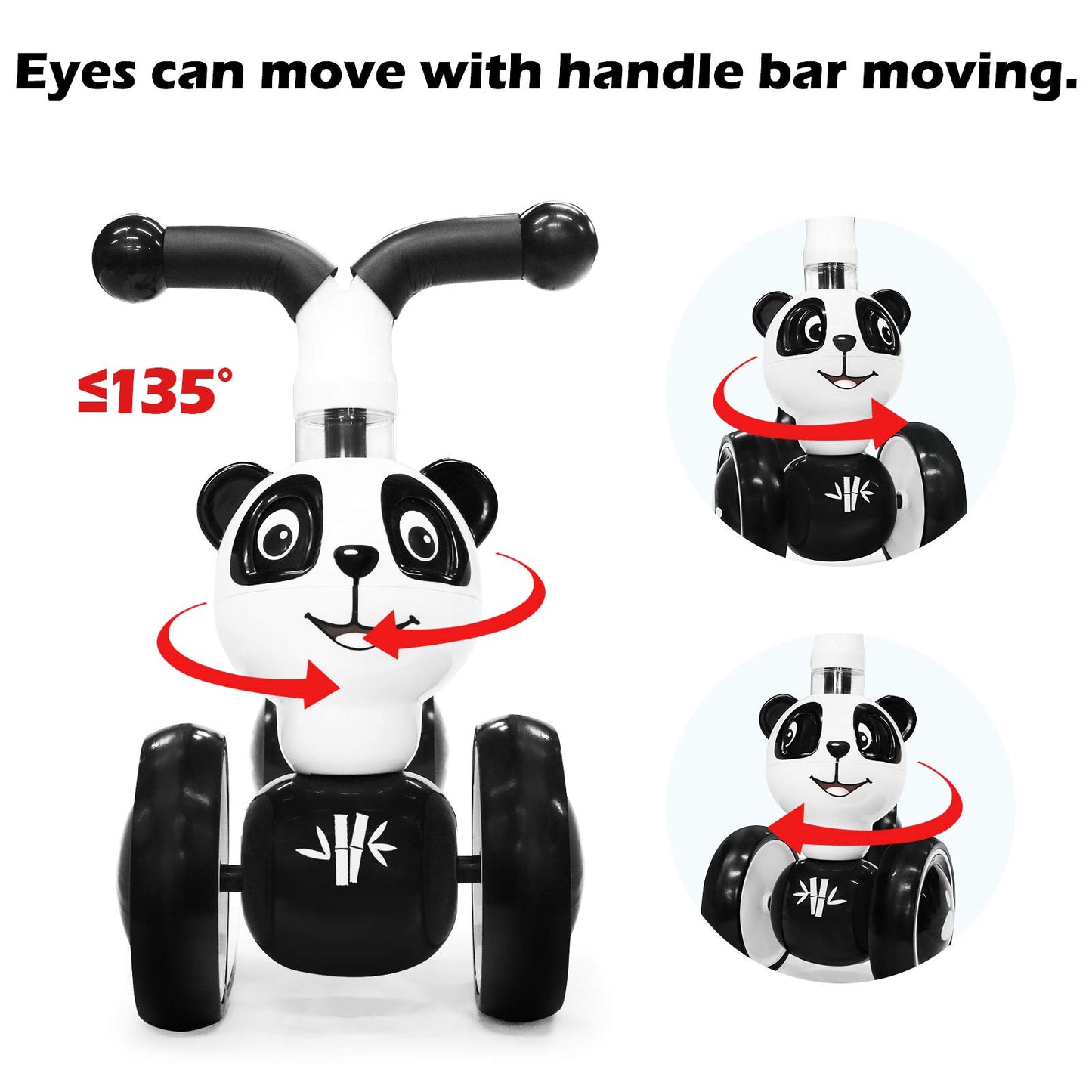 XIAPIA Baby Balance Bike 1 2 3 Years Old Boys Girls Toddler Ride on Toys for 1 Year Old Baby Trike Garden toys 1 st Birthday Gift for Girls Boys Bike Walker No Pedals (Panda)