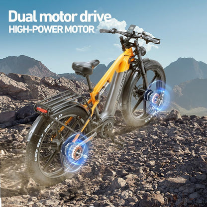 PULUMA PH003 Dual Motor Electric Bike 26-inch Fat Tire Dual Shoulder Fork Adult Electric Bike 48V 20Ah Battery Hydraulic Brakes