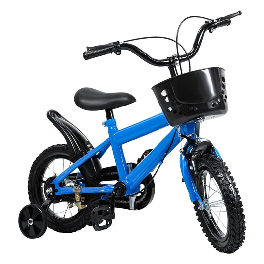 cadciehe 12 Inch Kids Bike, Children Bicycle with Training Wheels, Easy Assembly Safe & Stable Ride, Storage Basket, Height Adjustable Toddler Bike for 2-6 Years Old Boys Girls
