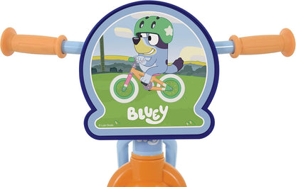 Bluey 2-In-1 Training Toddler Bike - Convertible Training and Balance Bike for 2+ Years Girls and Boys with Removable Pedals and Stabilisers - Adjustable 10 Inches Bikes for Kids - Bluey Toys