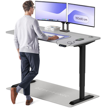 Height-Adjustable Desk 180 x 80cm - Standing Desk - Integrated USB/USB-C - 3 Memory Presets - Dual Motor Electric Touchscreen Stand Up Table - Great Gift for Smart Home Solutions