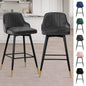 Bekrvio Upgraded Velvet Bar Stools Set of 2 – 360° Swivel Bar Chairs with Back & Footrest, Modern Kitchen Island Breakfast Stools, Support 150kg – New Version, Black