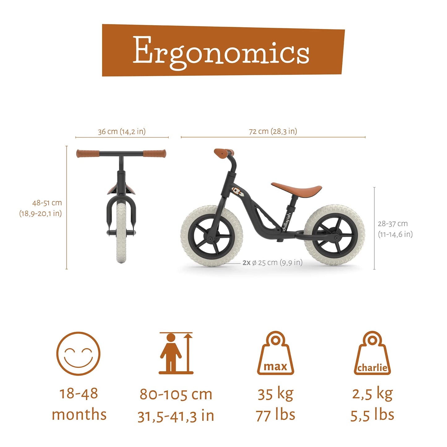 Chillafish Lightweight Kids' Balance Bike - Silver | Adjustable Seat & Handlebar Balance Bike with Puncture-Proof Wheels, a Carry Handle & Custom Moulded Seat for Toddlers | Ages 18 Months to 4 Years