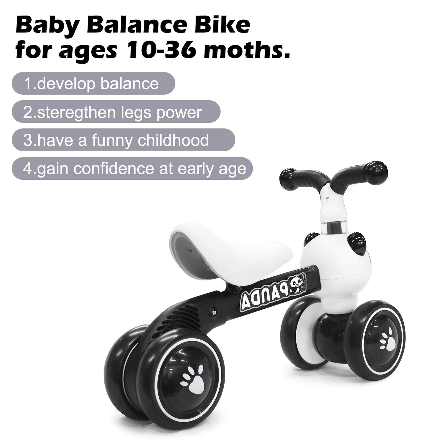 XIAPIA Baby Balance Bike 1 2 3 Years Old Boys Girls Toddler Ride on Toys for 1 Year Old Baby Trike Garden toys 1 st Birthday Gift for Girls Boys Bike Walker No Pedals (Panda)