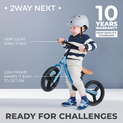 Kinderkraft 2WAY Next Balance Bike, Kids First Bicycle, No Pedals, 12 inches Wheels, with Ajustable Seat, Accessories, Bag, Bell, for Toddlers, from 2 Years Old to 35 kg, Pink