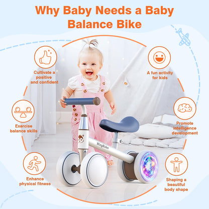 WINGBABE Baby Balance Bike for 1-2 Years Old Boys Girls,Toddler Balance Bike Ride on Toys for 10-24 Months Baby with Adjustable Seat, First bike for 1-2 Year Old Gifts