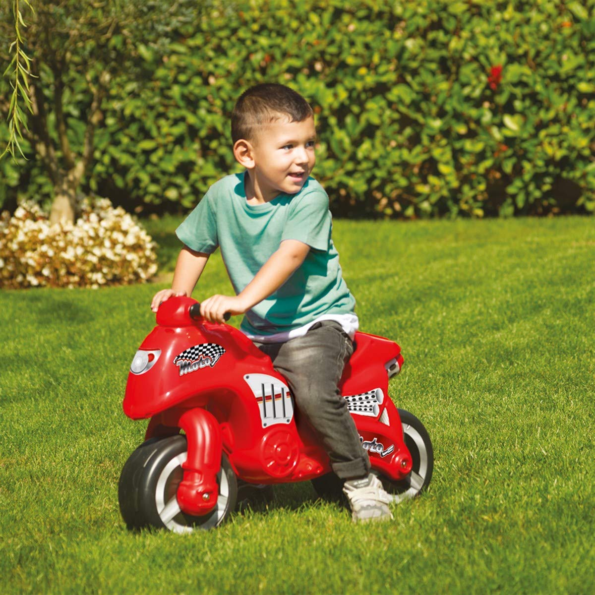 Dolu Toddler Push Powered Motorcycle Indoor and Outdoor Ride On Balance Kids Play Toy Bike with Handlebars and 2 Large Rubber Wheels, 70 x 26.5 x 49 cm; 3 Kilograms, wheel size: ‎12 Inches, Red