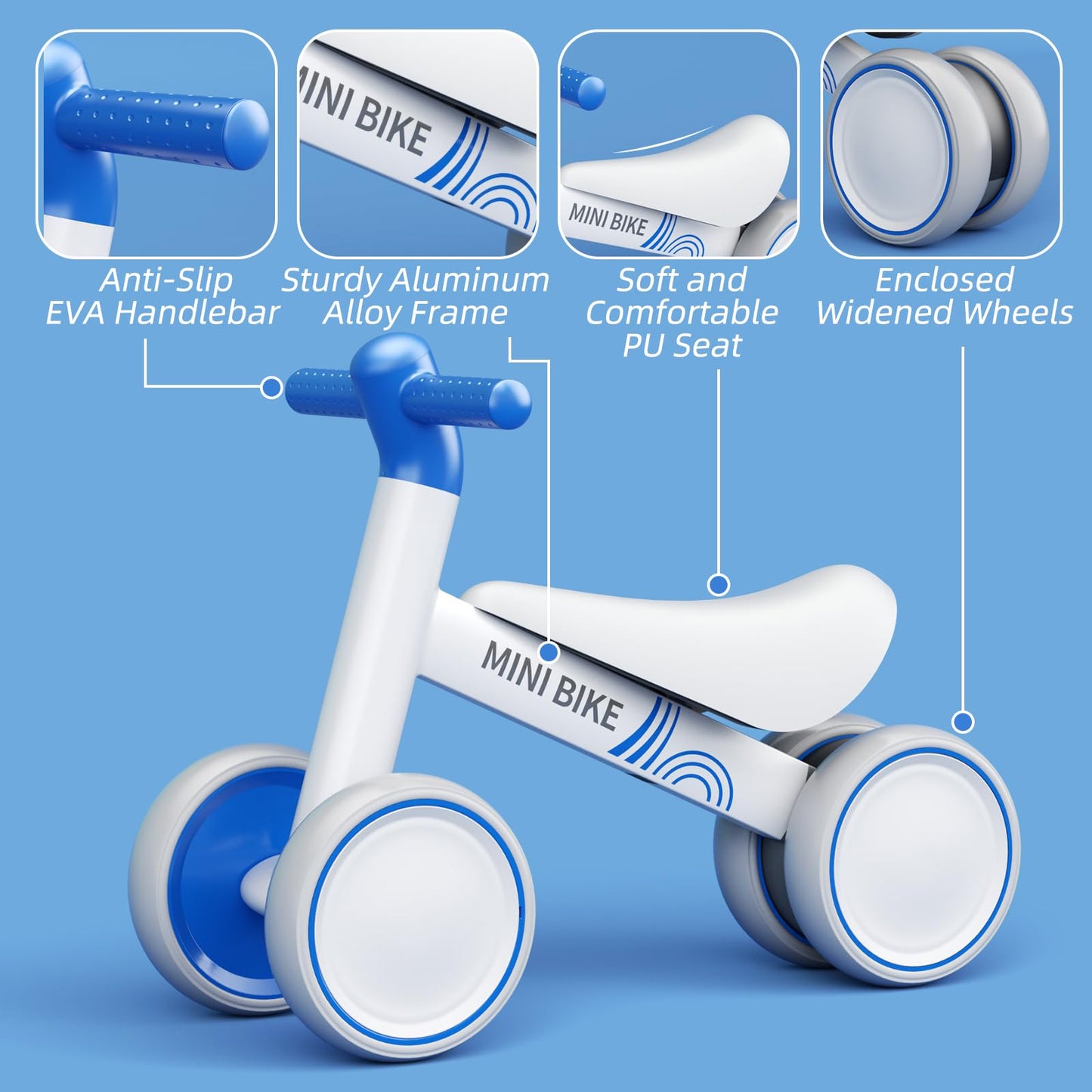 FAYDUDU Balance Bike for 1 Year Old Ride On Toy for 1 2 Years Old First Bike for Girls Boys Baby Bike Walker No Pedals Toddler Trike for 10-24 Months