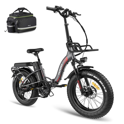 Fafrees F20 MAX Electric Bikes, 20 * 4.0inch Fatbike Fold Electric Bicycle, 48V 22.5Ah Battery Ebike, Range 80-140KM, Front Basket, Electric Mountain Bike for Adults