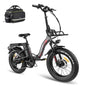 Fafrees F20 MAX Electric Bikes, 20 * 4.0inch Fatbike Fold Electric Bicycle, 48V 22.5Ah Battery Ebike, Range 80-140KM, Front Basket, Electric Mountain Bike for Adults