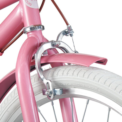 BSTSEL Kids Bike 16" 18" 20" 22" Pink Girls Children Bicycle with Basket, Silent Stabilizers Training Wheels and Double Brakes Ages 5-14 Years Old Children Bike 16-22 inch Bike Gift